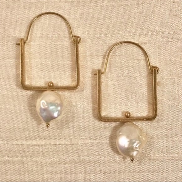 Natural Pearl Drop Earrings - Picture 4 of 7